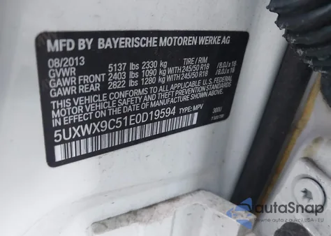 2014 BMW X3 xDrive28I z USA, uszkodzony, nr VIN 5UXWX9C51E0D19594